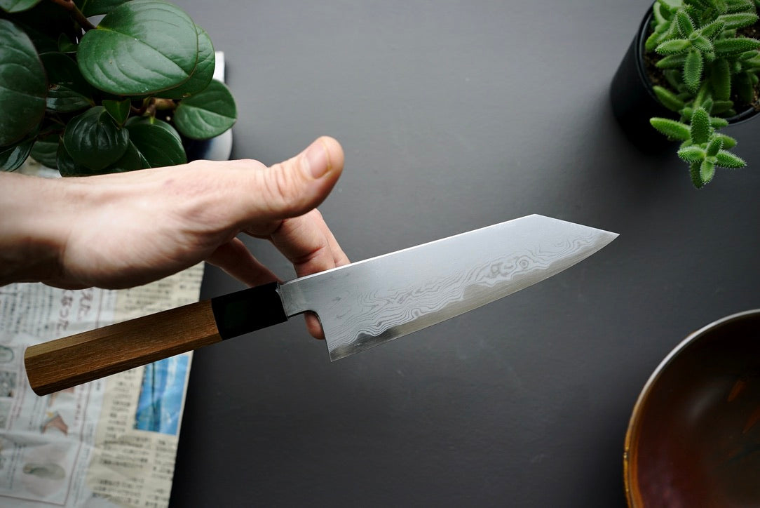 Nakagawa x Myojin Blue #1 Damascus Bunka 180mm - Thecooksedges