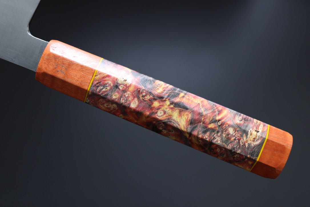 Shigeki Tanaka Migaki Aogami#2 Gyuto 210mm w/Custom Handle - Thecooksedges
