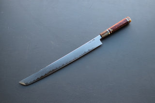 Nakagawa x Myojin Blue1 Damascus Sakimaru Sujihiki 390mm - Thecooksedges