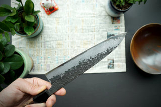 Shinkiro AS Damascus Kurouchi Tsuchime Gyuto 210mm - Thecooksedges