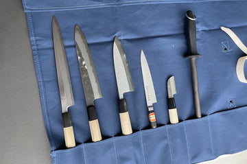 Sakai Kikumori Knife Roll Navy - Thecooksedges