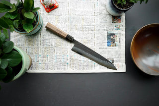 Shinkiro AS Damascus Kurouchi Tsuchime Gyuto 240mm - Thecooksedges