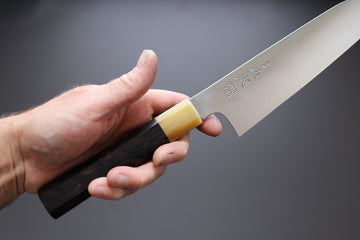 Sukenari ZDP189 Migaki Santoku 180mm w/Ebony Handle - Thecooksedges