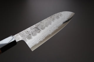Hatsukokoro Inazuma AS Damascus Santoku 170mm - Thecooksedges