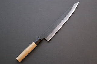 Mutsumi Hinoura Kurouchi Sujihiki 240mm - Thecooksedges