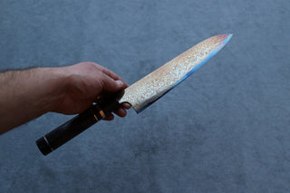 Nigara Hamono Aogami #2 Rainbow Damascus Gyuto 240mm - Thecooksedges