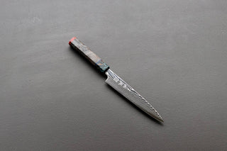 Sukenari ZDP189 Damascus petty 165mm w/Custom Handle - Thecooksedges