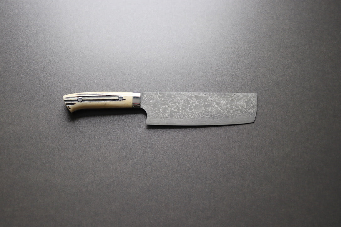 Takeshi Saji R2 Damascus Nakiri 170mm - Thecooksedges