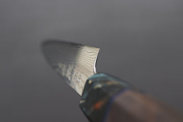 Sukenari ZDP189 Damascus petty 165mm w/Custom Handle - Thecooksedges