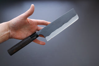 Kaji-bei Suminagashi Kurouchi Nakiri 165mm - Thecooksedges