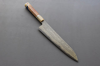 Nigara Hamono Blue2 Wrought Iron Clad Damascus Gyuto 270mm - Thecooksedges