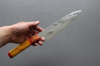 Sukenari SG2 Damascus Gyuto 210mm w/Custom Handle - Thecooksedges