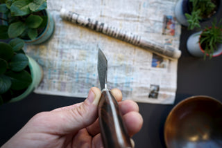 Shigeki Tanaka R2 Damascus Nakiri 170mm Western Ironwood - Thecooksedges