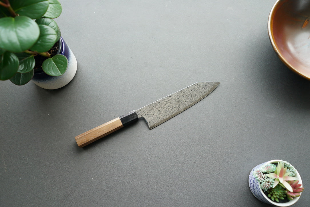 Hatsukokoro Sunaarashi Kurozome Damascus Bunka 180mm - Thecooksedges