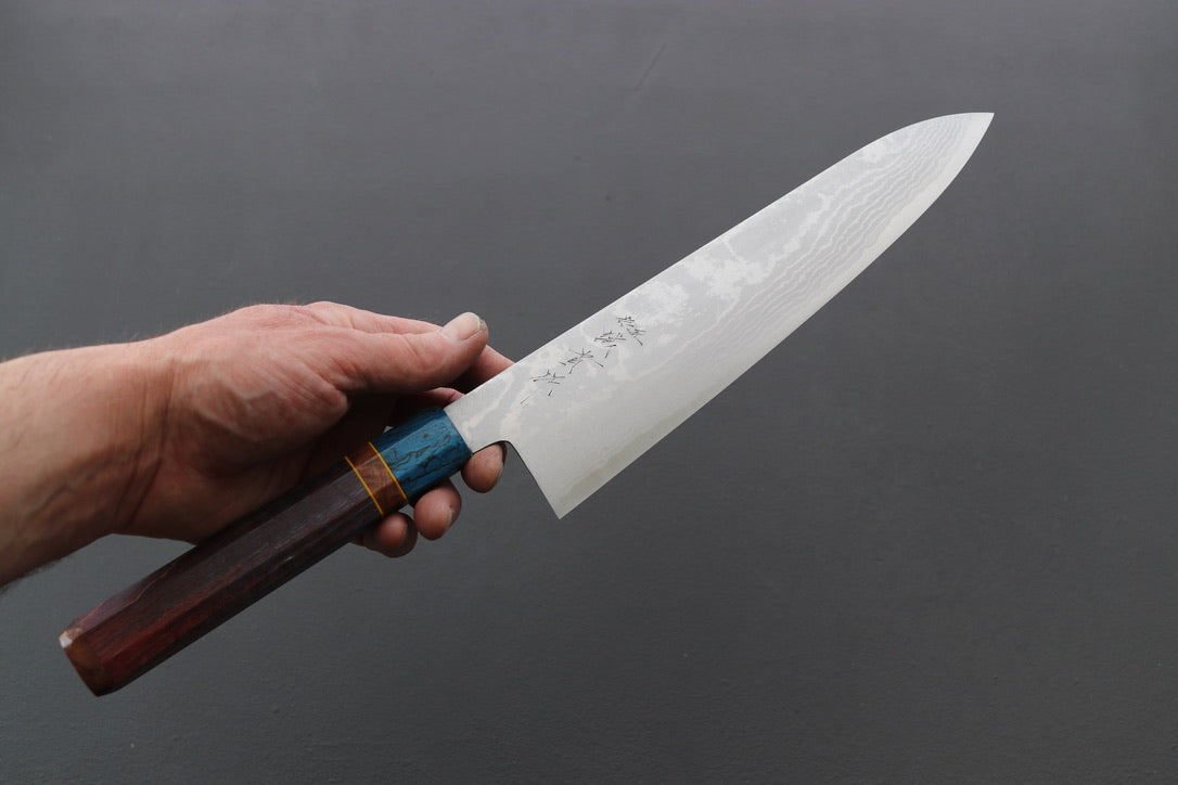 Shigeki Tanaka VG10 Damascus Gyuto 240mm w/Custom Handle - Thecooksedges
