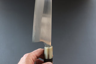 Mazaki Migaki Gyuto 240mm w/Ebony and White Buffalo Horn Handle - Thecooksedges