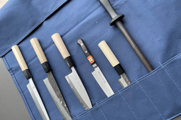 Sakai Kikumori Knife Roll Navy - Thecooksedges