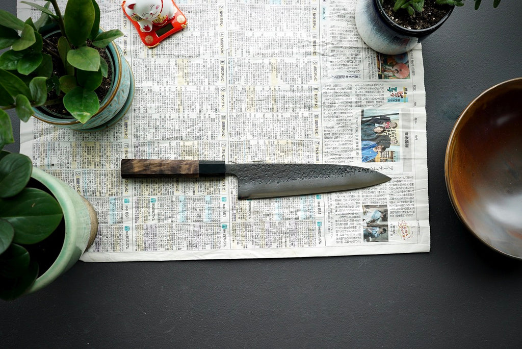 Shinkiro AS Damascus Kurouchi Tsuchime Gyuto 210mm - Thecooksedges