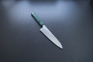 Shigeki Tanaka Migaki Aogami#2 Gyuto 210mm w/Custom Handle - Thecooksedges