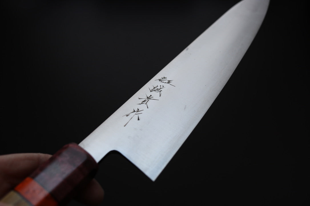 Shigeki Tanaka Migaki Aogami#2 Gyuto 240mm w/Custom Handle - Thecooksedges