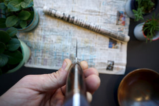 Shigeki Tanaka R2 Damascus Nakiri 170mm Western Ironwood - Thecooksedges