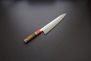 Shigeki Tanaka Migaki Aogami#2 Gyuto 240mm w/Custom Handle - Thecooksedges