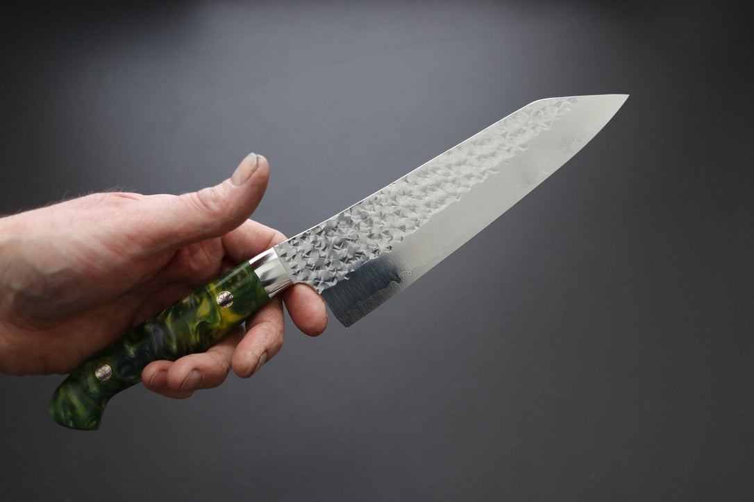 Yu Kurosaki Senko Santoku 165mm W/Custom Acrylic Handle - Thecooksedges