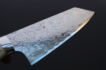 Takeshi Saji R2 Damascus Mirror Finish Bunka 180mm - Thecooksedges