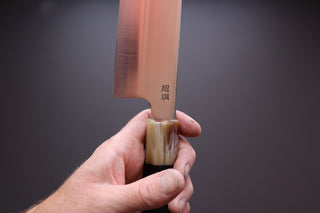 Sukenari ZDP189 Migaki Gyuto 240mm w/Ebony Handle - Thecooksedges