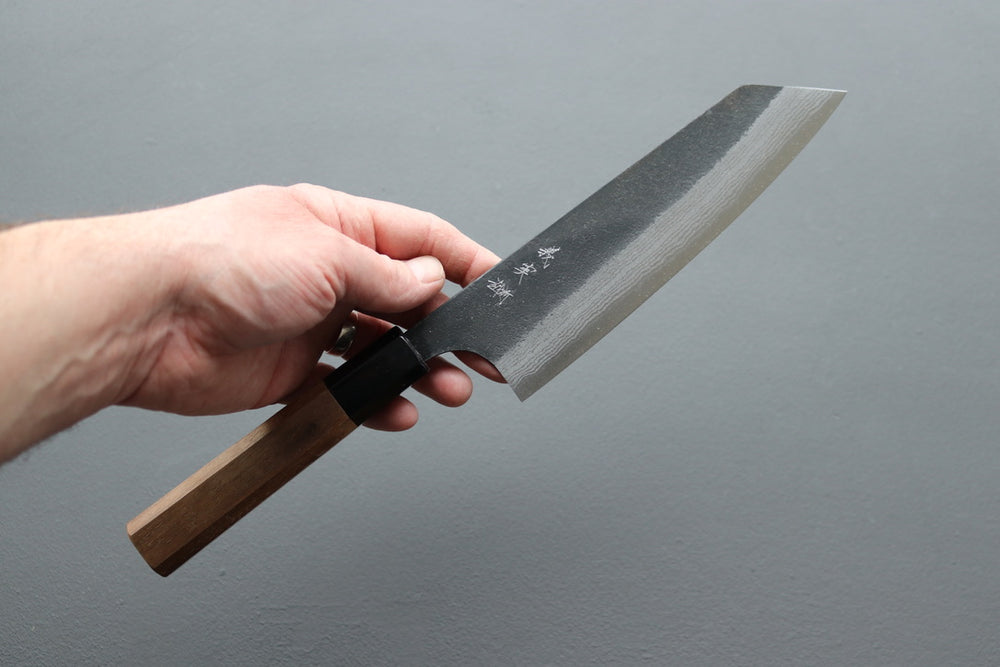 Yoshimi Kato Damascus Kurouchi AS Bunka 170mm - Thecooksedges