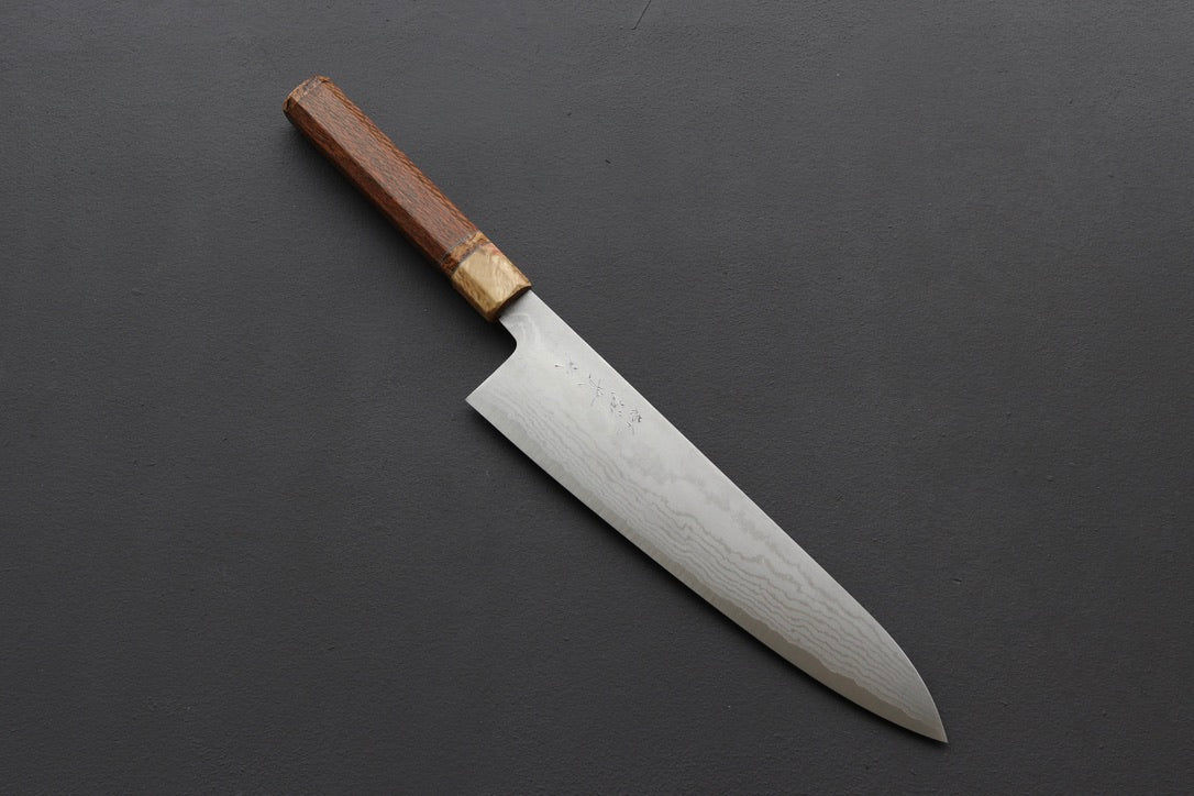 Shigeki Tanaka VG10 Damascus Gyuto 240mm w/Custom Handle - Thecooksedges
