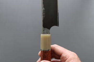Nigara Hamono Anmon Kurozome Left Handed Kiritsuke Yanagiba 330mm - Thecooksedges