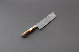 Shigeki Tanaka R2 Damascus Nakiri 170mm w/Custom Western Acrylic - Thecooksedges