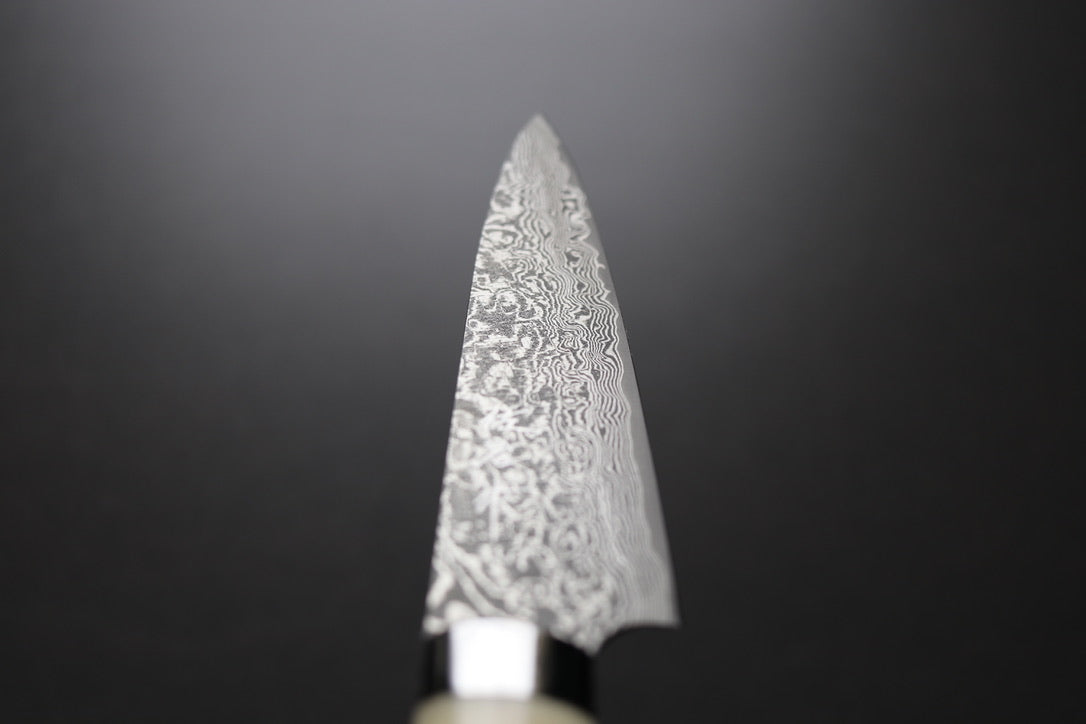 Takeshi Saji R2 Damascus Petty 150 Staghorn handle - Thecooksedges