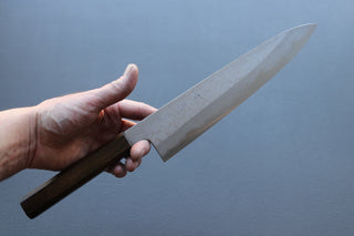 Yoshikazu Tanaka Blue1 Damascus Gyuto 240mm w/Black Oak Handle - Thecooksedges