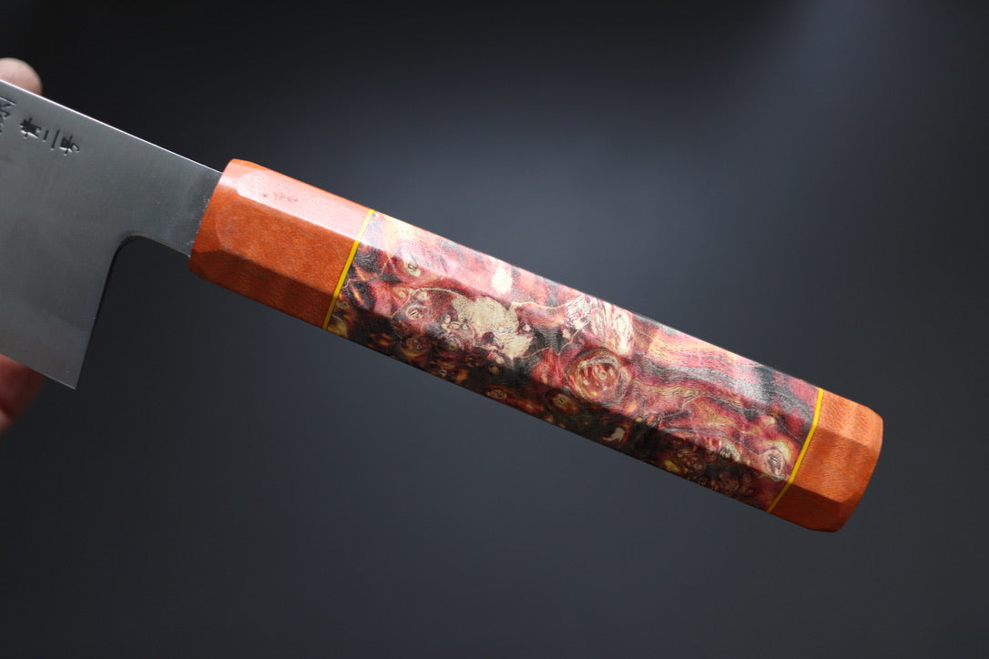 Shigeki Tanaka Migaki Aogami#2 Gyuto 210mm w/Custom Handle - Thecooksedges