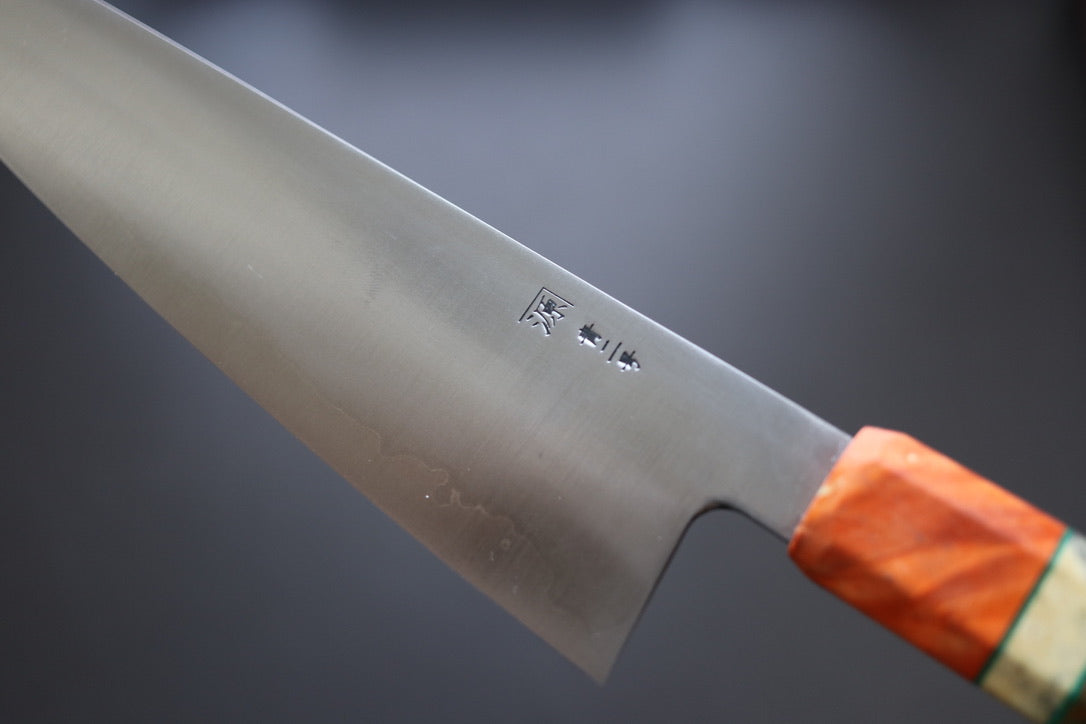 Shigeki Tanaka Migaki Aogami#2 Gyuto 240mm w/Custom Handle - Thecooksedges
