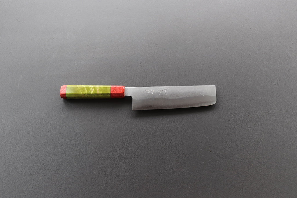 Shigeki Tanaka Nashiji Nakiri 165mm w/Custom Handle - Thecooksedges