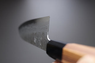 Hatsukokoro Inazuma AS Damascus Santoku 170mm - Thecooksedges