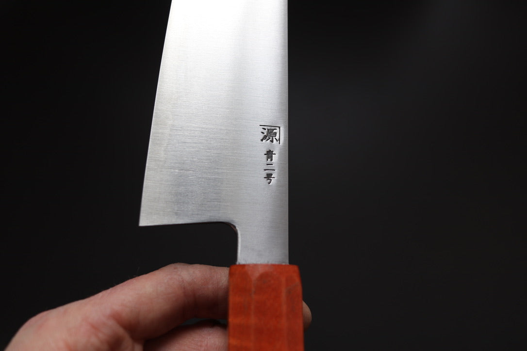 Shigeki Tanaka Migaki Aogami#2 Gyuto 210mm w/Custom Handle - Thecooksedges