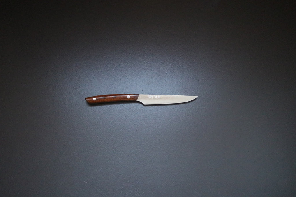 Takeshi Saji Damascus VG10 Steak Knife Ironwood Handle - Thecooksedges