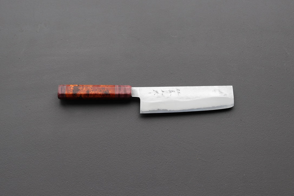Shigeki Tanaka Nashiji Nakiri 165mm w/Custom Handle - Thecooksedges