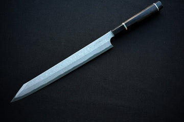 Nigara Hamono Anmon Kurozome Left Handed Kiritsuke Yanagiba 330mm - Thecooksedges