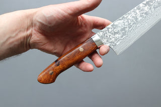 Takeshi Saji R2 Damascus Kiritsuke 270mm w/Ironwood Handle - Thecooksedges