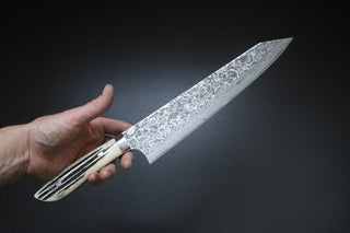 Takeshi Saji R2  Damascus Staghorn Handle Kiritsuke 270mm - Thecooksedges