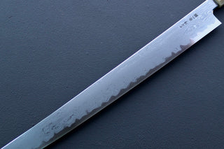 Nakagawa x Myojin Blue1 Damascus Sakimaru Sujihiki 390mm - Thecooksedges