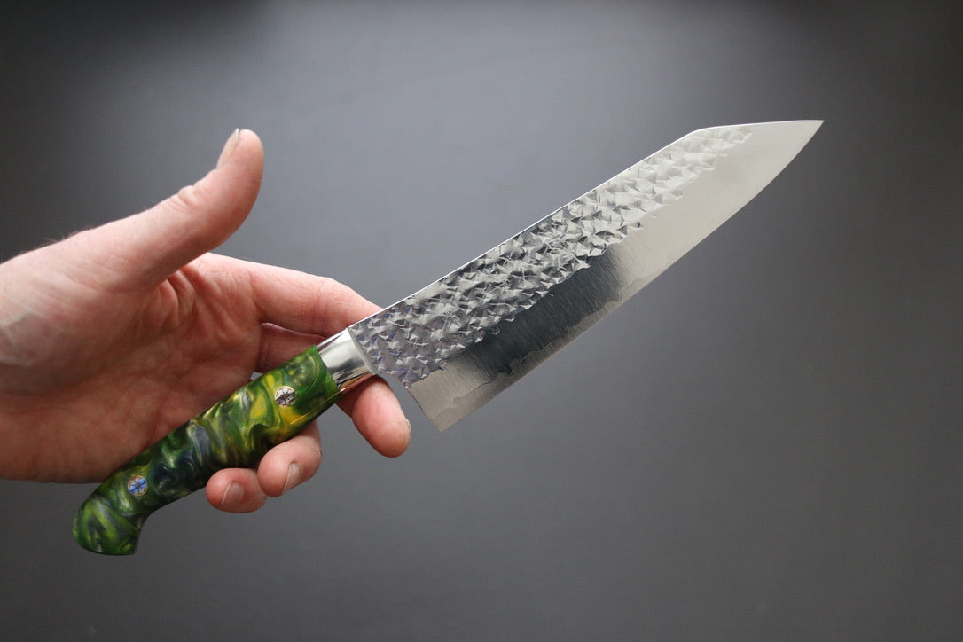 Yu Kurosaki Senko Santoku 165mm W/Custom Acrylic Handle - Thecooksedges