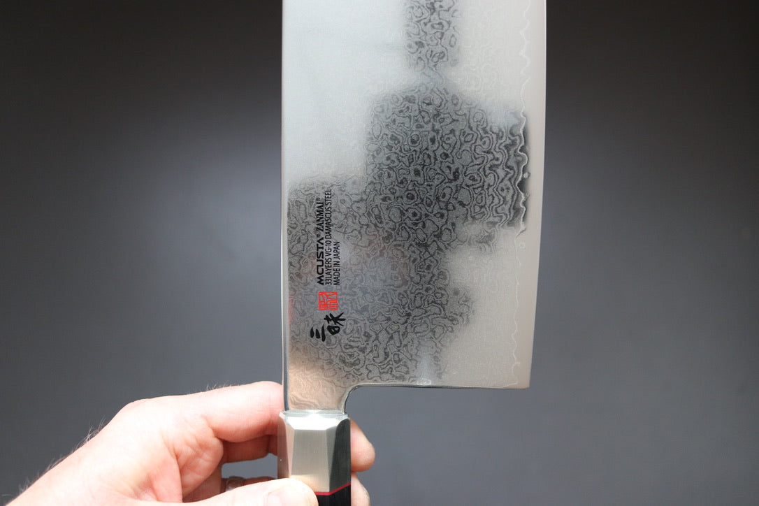 Mcusta Zanmai VG10 Damascus Chuka Bocho 180mm - Thecooksedges