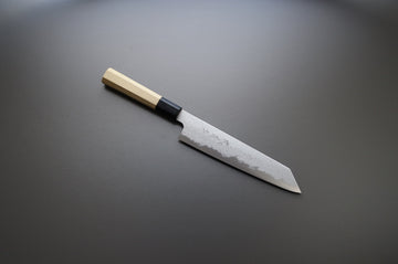 Sakai Kikumori x Yoshikazu Tanaka Blue Damascus Kiritsuke 210mm - Thecooksedges