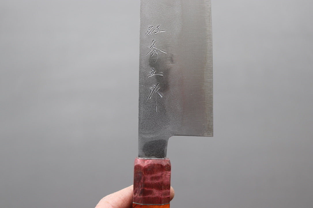 Shigeki Tanaka Nashiji Nakiri 165mm w/Custom Handle - Thecooksedges